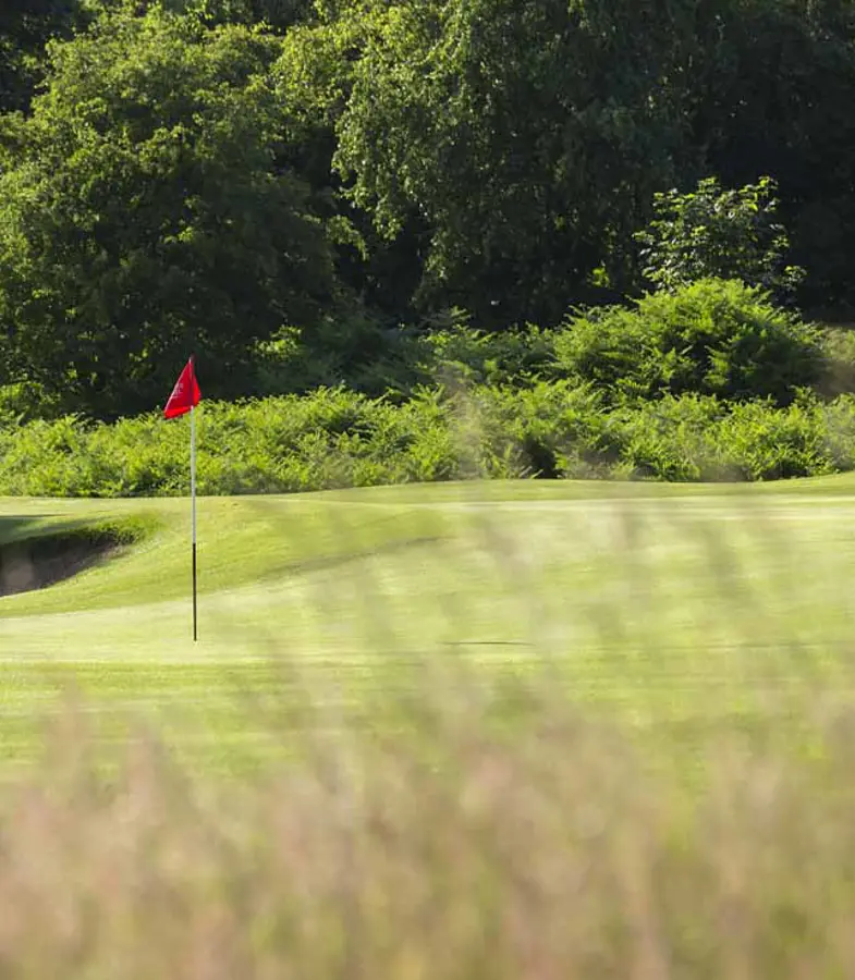 18th hole and green at Thorpeness Golf Course Suffolk