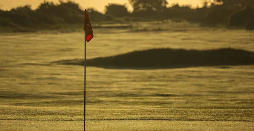 11Th Green At Sunrise At Thorpeness Golf Course Suffolk
