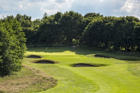 3rd Hole bunkers and green at Thorpeness Golf Course Suffolk