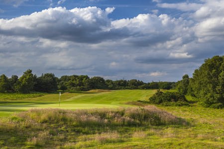 13th green looking up fairway from green at Thorpeness Golf Course Suffolk (1)