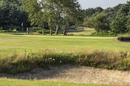 8th hole fairway bunker shot to green Thorpeness Golf Course