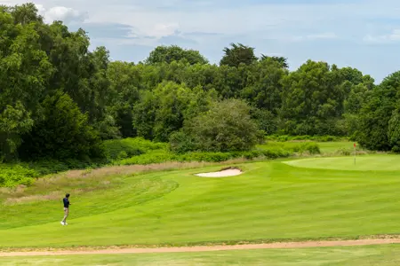 Pitch into the 6th at Thorpeness Golf Course Suffolk